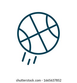 Ball line style icon design, Basketball sport hobby competition game training equipment tournement and play theme Vector illustration