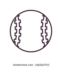 Diseño de ícono de estilo de línea de pelota, torneo deportivo de béisbol competición equipo de entrenamiento de juegos y juego tema de juego Ilustración vectorial