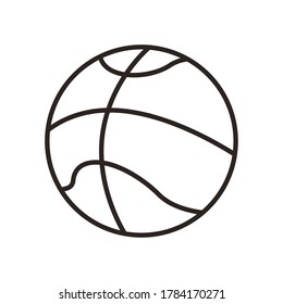 Diseño de iconos de estilo de línea de bolas, competición de aficiones deportivas de baloncesto y tema del juego Ilustración de vectores
