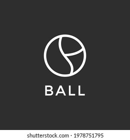 ball logo abstract linear design on black background