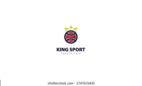 Ball logo design combined with crown. used for sports logos. vector