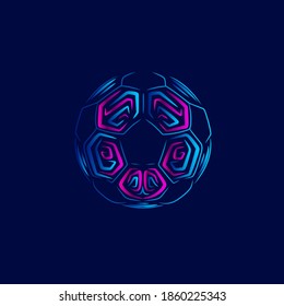 Ball logo line pop art portrait colorful design with dark background. Abstract vector illustration