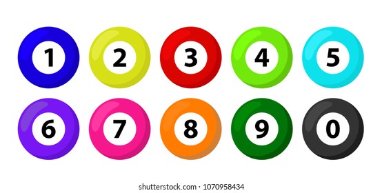 Ball lottery numbers. Lotto bingo game luck concept vector illustration.