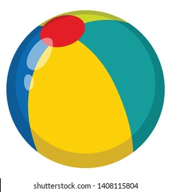 A ball with many colors, vector, color drawing or illustration. 