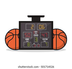 Ball and marker of Basketball sport design