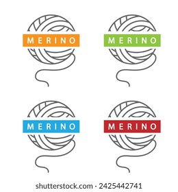 Ball of merino yarn different colors.