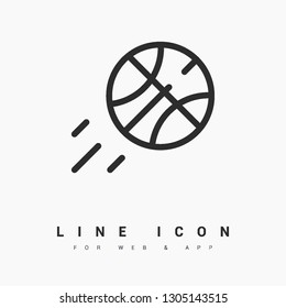 Ball minimal icon. Basketball action line vector icon for websites and mobile minimalistic flat design.