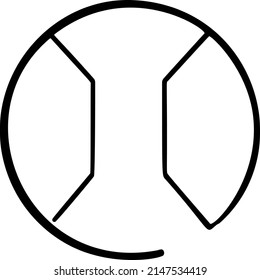 Ball minimalistische Vektorgrafik mit einer Linie