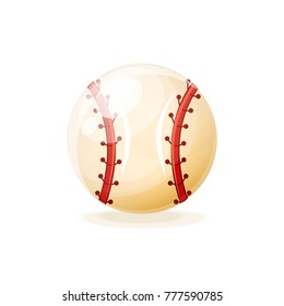 Ball for a modern baseball game. A popular team game on the sports field. Competitions, hobbies, hobbies. Vector illustration isolated.