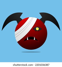 Ball Monster character vector illustration with unque Shape good for logo, mascot, icon, etc.
