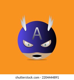Ball Monster character vector illustration with unque Shape