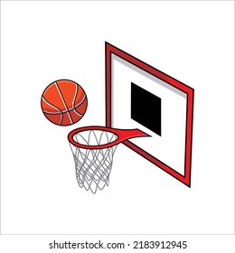 ball and net sign and symbol. basketball equipment vector illustration.