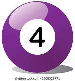 Bola número 4 en púrpura
