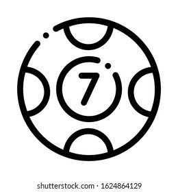 Ball with Number Icon Vector. Outline Ball with NumberSign. Isolated Contour Symbol Illustration