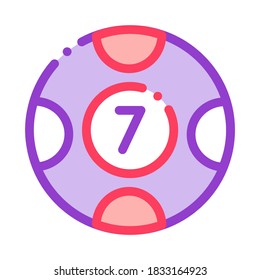 Ball with Number Icon Vector. Outline Ball with NumberSign. Isolated Contour Symbol Illustration