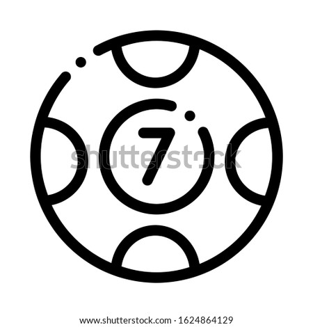 Ball with Number Icon Vector. Outline Ball with NumberSign. Isolated Contour Symbol Illustration
