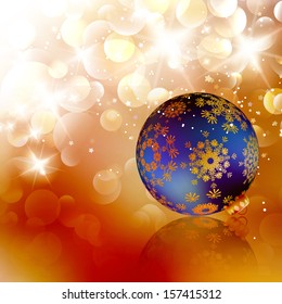 ?hristmas ball on abstract light background. EPS10