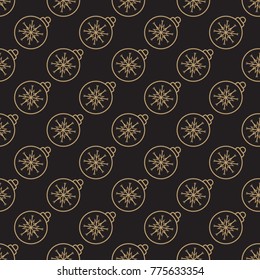 Ball on the Christmas tree. Vector illustration. Seamless Pattern