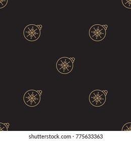 Ball on the Christmas tree. Vector illustration. Seamless Pattern