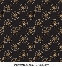 Ball on the Christmas tree. Vector illustration. Seamless Pattern