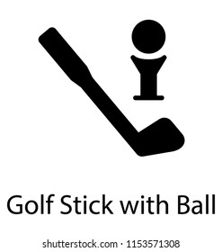 
A ball on fairway with golf stick commemorating for golf icon
