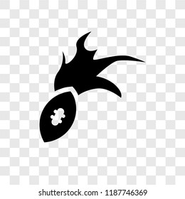 Ball On Flight vector icon isolated on transparent background, Ball On Flight transparency logo concept