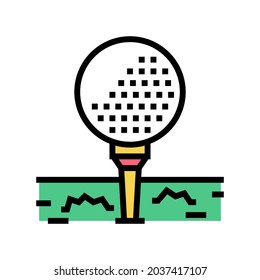 ball on golf tee stand color icon vector. ball on golf tee stand sign. isolated symbol illustration