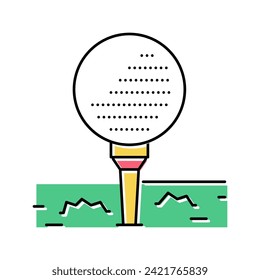 ball on golf tee stand color icon vector. ball on golf tee stand sign. isolated symbol illustration