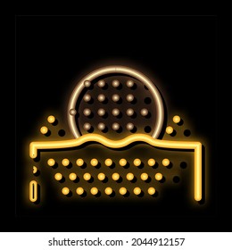 Ball On Sand neon light sign vector. Glowing bright icon Ball On Sand sign. transparent symbol illustration
