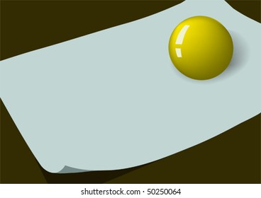 Ball on the sheet of paper