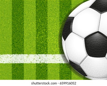 Ball on a soccer football field. Vector illustration