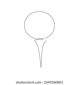 Ball on a tee continuous line drawing. Hand drawn style design for sport hobby and leisure concept 