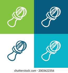 Ball On Toy Entertaining Object Flat four color minimal icon set