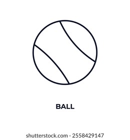 ball outline icon. Linear vector from ai and tech concept. Thin line ball icon isolated on white background