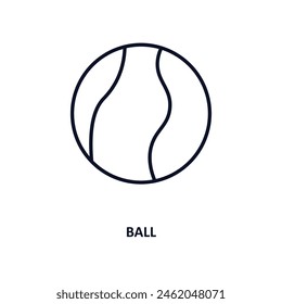 Symbol für Ballumrisse.  Thin Line-Ikone aus der Kollektion der künstlichen Intelligenz und Zukunftstechnologie. Bearbeitbare Vektorgrafik auf weißem Hintergrund