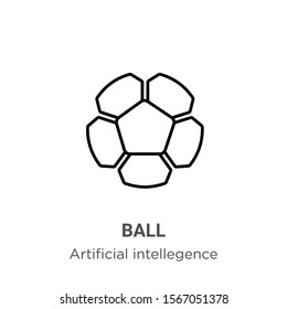 Ball outline vector icon. Thin line black ball icon, flat vector simple element illustration from editable artificial intelligence concept isolated on white background