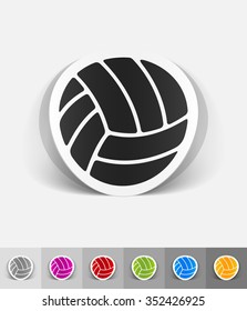 ball paper sticker with shadow. Vector illustration