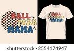 Ball Park Mama T-Shirt Design Template, Mama Gift 