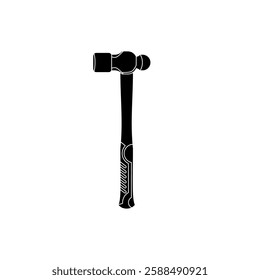 Ball Peen Hammer black fill icon vector illustration. Modern hand tool in trendy style. Editable graphic resources for many purposes.