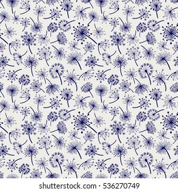 Ball pen dandelion seamless pattern design vector illustration