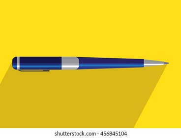 Ball pen icon. Colorful background.