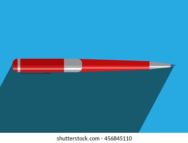 Ball pen icon. Colorful background.