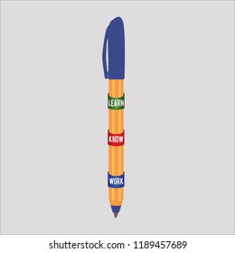 Ball pen Motivational vector design drawn