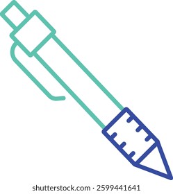 ball Pen outline dual color vector illustration icon design