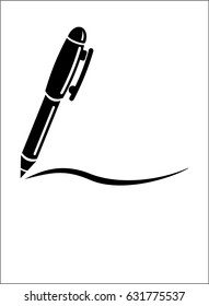 ball pen over white background
