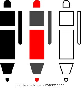 Ball pen red black lines