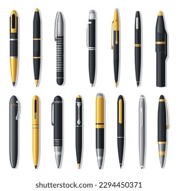 Ball pens set vector isolated