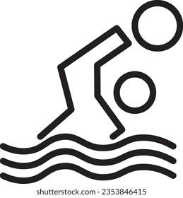 Ball Person Pool Outline Icon