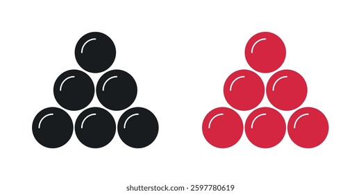 Ball pile colored icon set. Stock Vector