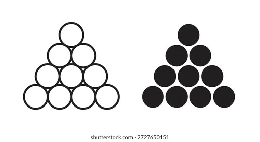 Kugelstapel-Symbol im Doodle- und Strichstil.